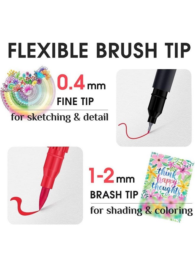 Wynhard Brush Pen Sketch Pen Set Dual Tip Brush Pens Markers for Drawing Brush Pens 36 Shades Drawing Pen Art Markers Set Fineliner Color Pens Water Based Marker for Calligraphy Drawing Sketching - Image 2
