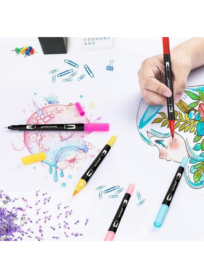 Wynhard Brush Pen Sketch Pen Set Dual Tip Brush Pens Markers for Drawing Brush Pens 36 Shades Drawing Pen Art Markers Set Fineliner Color Pens Water Based Marker for Calligraphy Drawing Sketching - Image 3