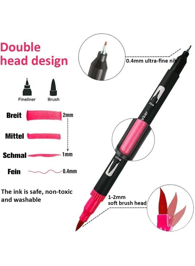 Wynhard Brush Pen Sketch Pen Set Dual Tip Brush Pens Markers for Drawing Brush Pens 36 Shades Drawing Pen Art Markers Set Fineliner Color Pens Water Based Marker for Calligraphy Drawing Sketching - Image 5