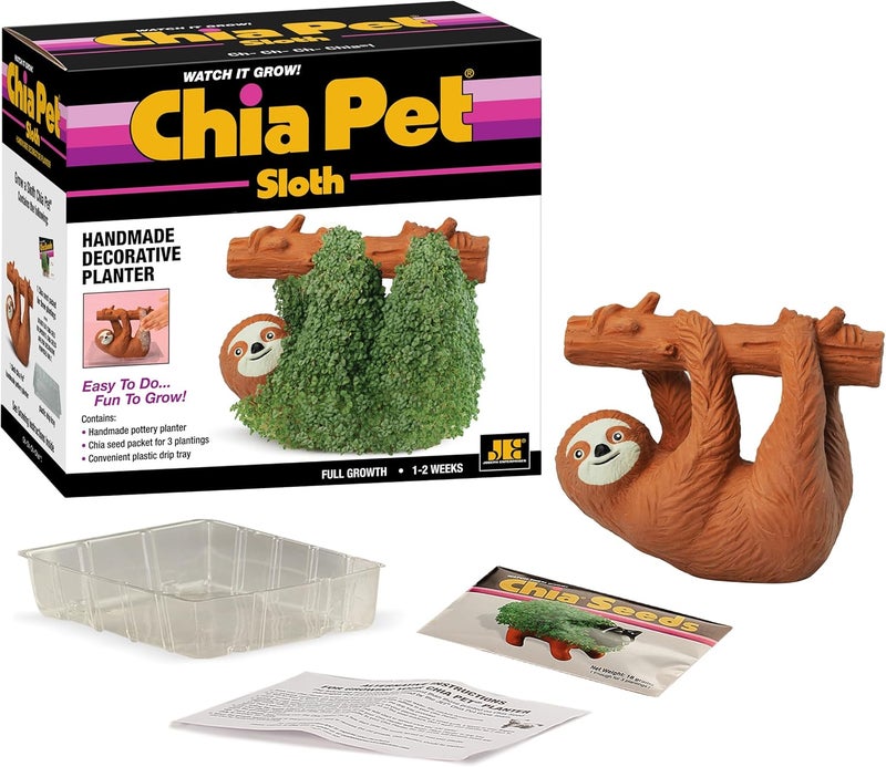 Chia Pet Sloth with Seed Pack, Decorative Pottery Planter, Easy to Do and Fun to Grow, Novelty Gift, Perfect for Any Occasion - Image 4