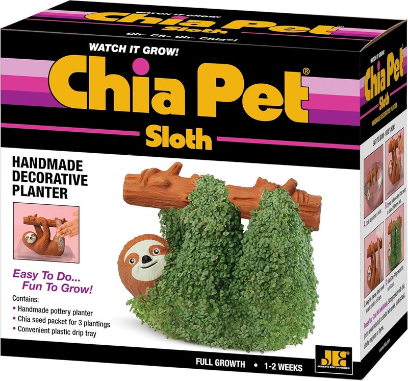 Chia Pet Sloth with Seed Pack, Decorative Pottery Planter, Easy to Do and Fun to Grow, Novelty Gift, Perfect for Any Occasion - Image 5