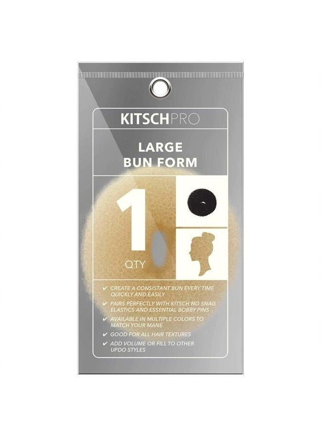 Kitsch - Hair Bun Maker - Large Hair Bun Donut for All Hair Types | Hair Donut Bun Maker for Kids | Magic Bun Maker for Hair | Sock Bun for Hair Styling | Ballet Bun Make for Kids, 1pc (Blonde) - Image 1