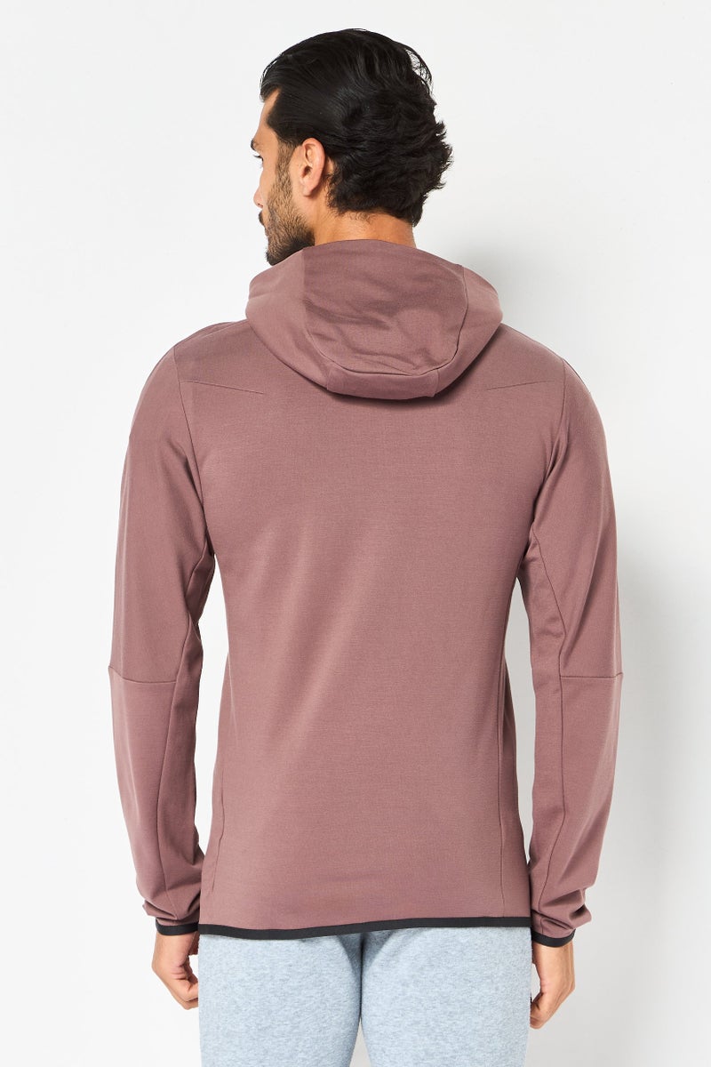 Nike هودي رياضي للرجال بأكمام طويلة مناسب للأنشطة الخارجية بسحاب كامل، موف - Image 2