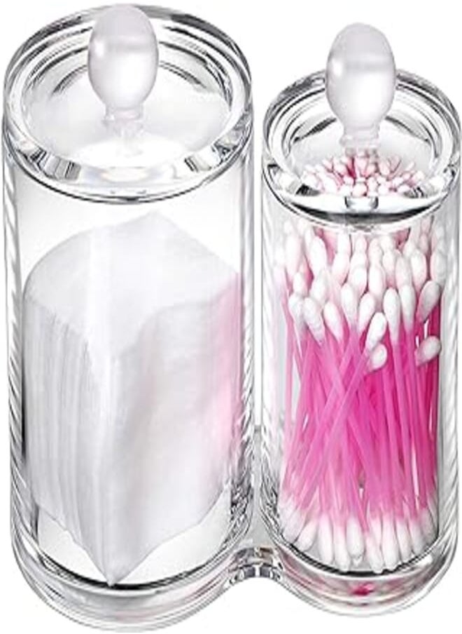 Cq acrylic - Cq acrylic Multifunctional Home Decor For Cotton Swabs Organizer and Cotton Balls Storage,5.4 x3.1x 5.1,pack of 1 - Image 1