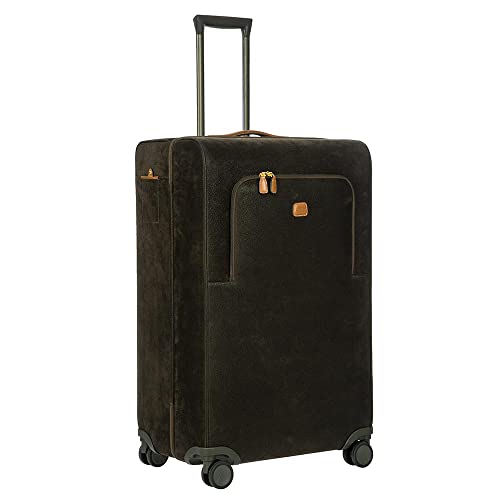 Bric's Brics Life Tropea Check In Spinner Luggage Luxury Lightweight Suitcase with Spinner Wheels and Faux Suede Finish 30 Olive - Image 3