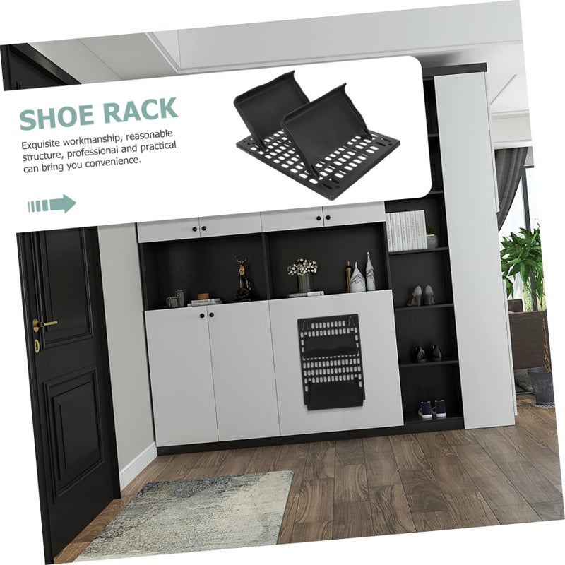 Wall Mounted Slipper Storage Rack Shoe Organizer Hanging Holder Space Saving Design Black - Image 5