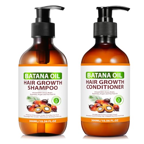 FSLHCY Batana Oil Shampoo and Conditioner for Hair Growth, Anti-Thinning & Deep Moisturizing Cleanses and Helps Strengthen Weak and Brittle Hair for Women Men - Image 1
