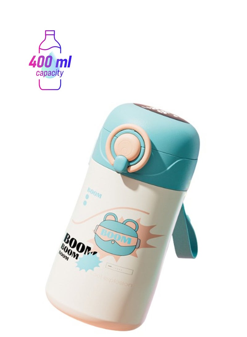 Smart Sports Kids Water Bottle with LED Temperature Display,Double Wall Vacuum Insulated Water Bottle, Stay Warm for 12 Hrs,Cold for 6 Hrs (Green) - Image 1