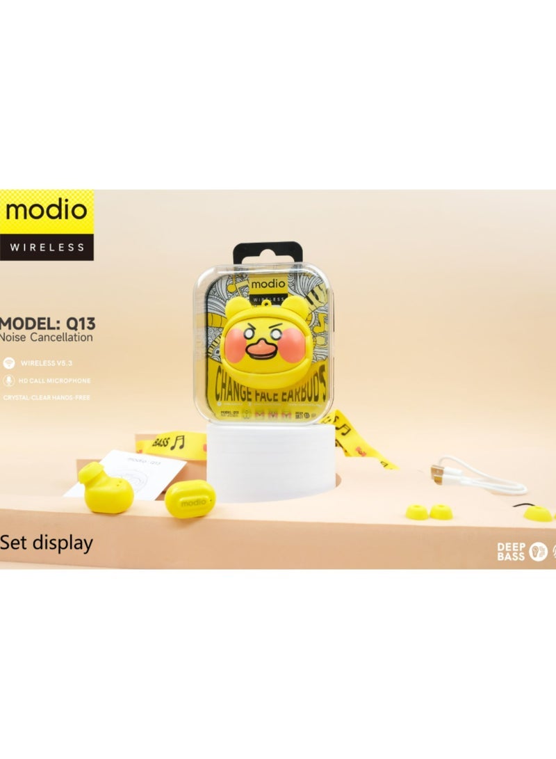 modio Q13 True Wireless Bluetooth Earbuds – Customizable Faceplates, Premium Sound, Noise Cancelling, Sweatproof, Ergonomic Fit, Long Battery Life with Charging Case & Accessories - Image 5