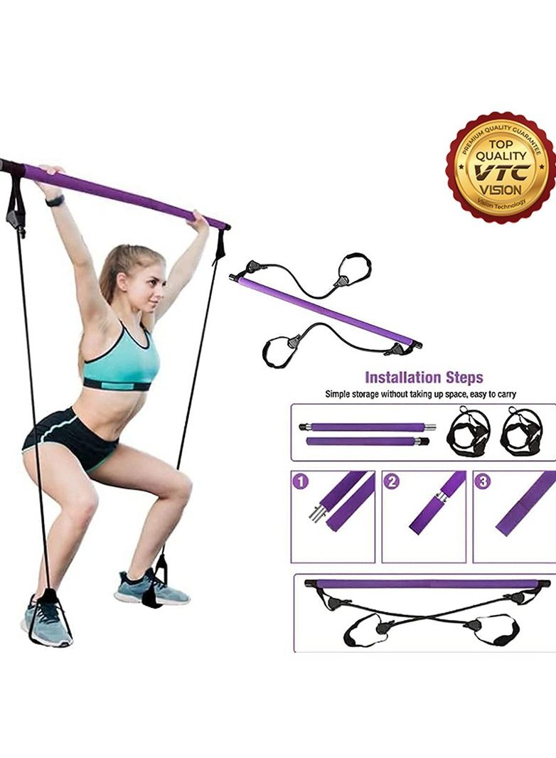 Pilates Portable Stick bar with Dumbbell Weight 2K for Fitness and Body Tightening Exercise - Image 3
