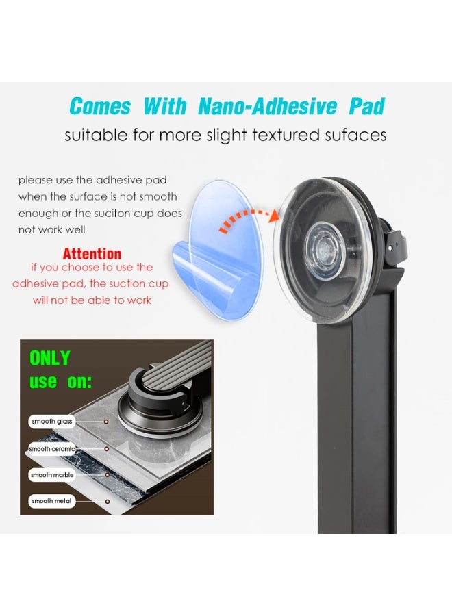 حامل ملابس للتعليق على الحائط مع كؤوس شفط، قابل للطي، قابل للسحب، محمول للغسيل، مصنوع كاملًا من الألومنيوم (رمادي) (Note: "Space Aluminum" was simplified to "Aluminum" as the term "Space" might be redundant or misinterpreted) - Image 5