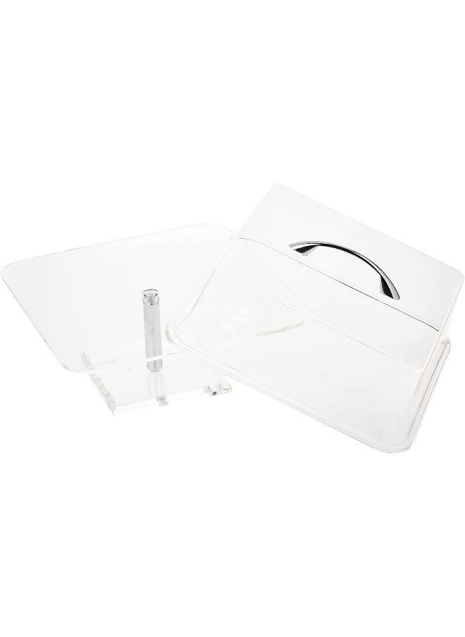 Vague Vague Acrylic Square Cake Box With Stand, 30 Cm Size, Transparent  - Image 2