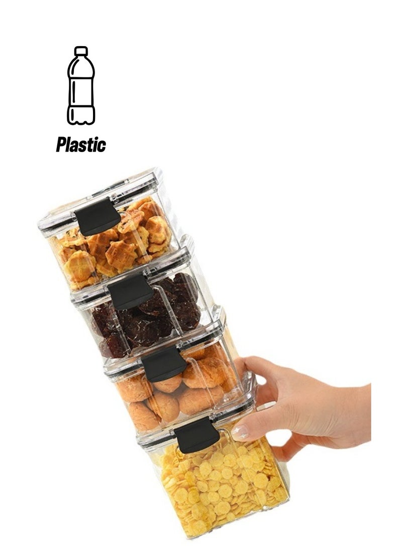Generic - Food Storage Jars Clear Storage Containers with Lids, Pantry Organization Jar Spice Jar Blooming Tea, Coffee and Sugar Container, Small Canister Set for Kitchen（4pcs，460ml) - Image 1
