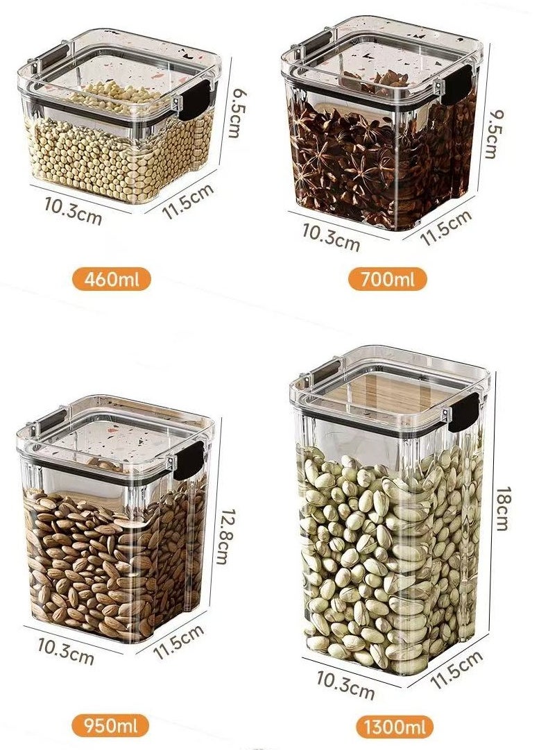Generic - Food Storage Jars Clear Storage Containers with Lids, Pantry Organization Jar Spice Jar Blooming Tea, Coffee and Sugar Container, Small Canister Set for Kitchen（4pcs，460ml) - Image 1
