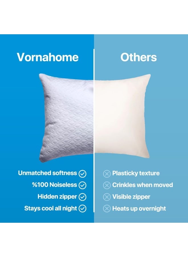 ورنا هوم غطاء وسادة من VORNA HOME مضاد للحساسية ومقاوم للحشرات (قطعة واحدة) | مقاس 50×70 سم، واقٍ للمخدة مقاوم للماء بسحّاب (سوستة). - Image 5