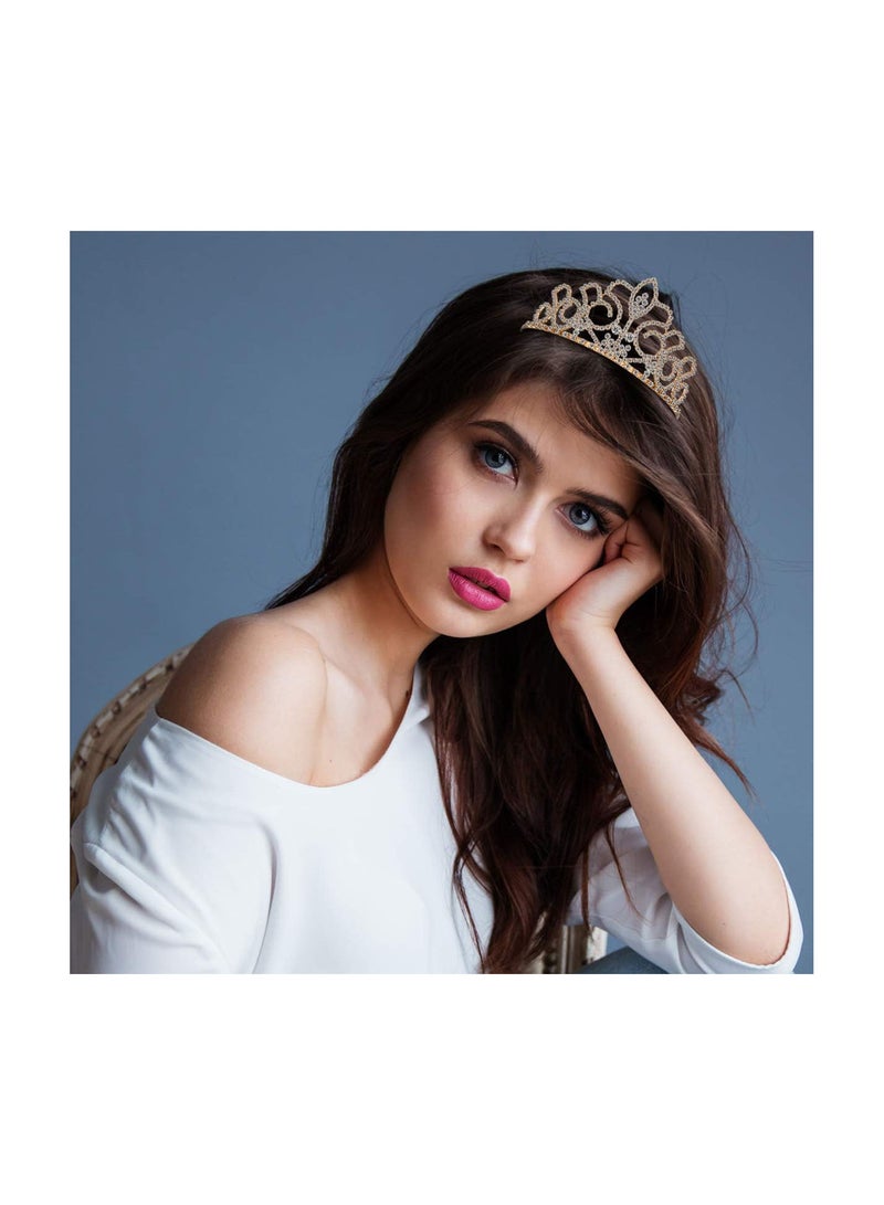 GGOOT Rhinestones Crown Tiara Headband Shining Crystal Birthday Tiara Queen Crown Wedding Bridal Prom for Women Girls Headpiece Hair Accessories Halloween Costume - Image 5