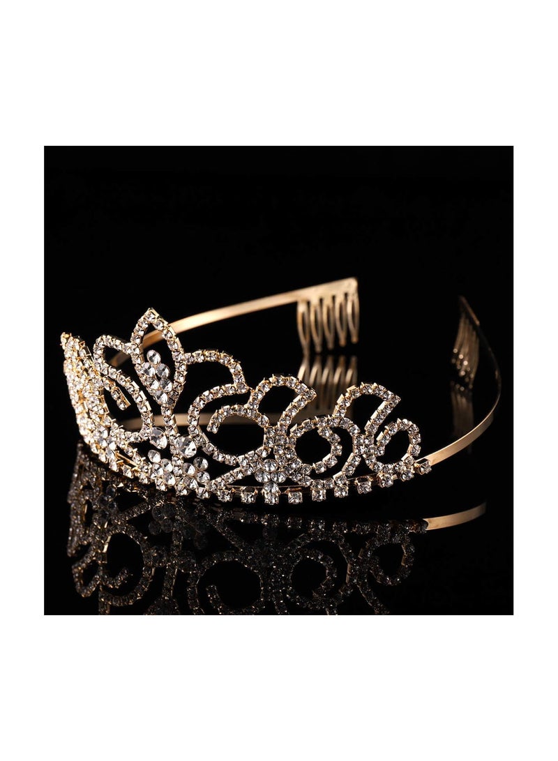 GGOOT Rhinestones Crown Tiara Headband Shining Crystal Birthday Tiara Queen Crown Wedding Bridal Prom for Women Girls Headpiece Hair Accessories Halloween Costume - Image 4