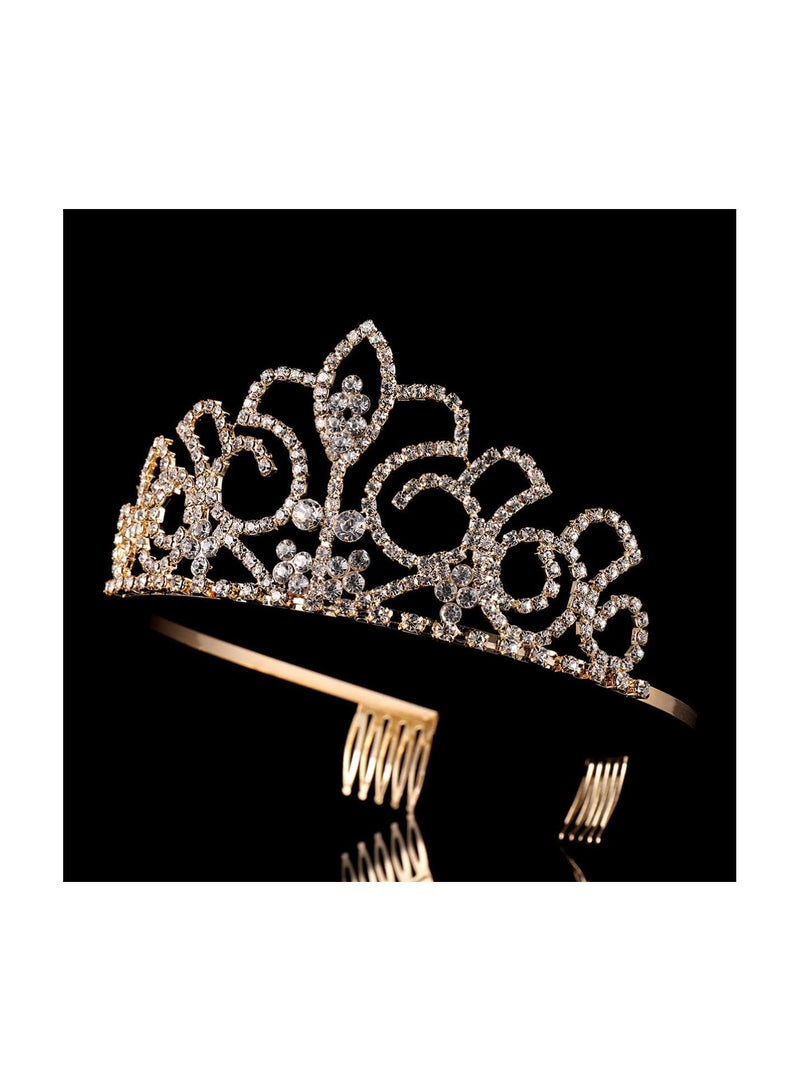 GGOOT Rhinestones Crown Tiara Headband Shining Crystal Birthday Tiara Queen Crown Wedding Bridal Prom for Women Girls Headpiece Hair Accessories Halloween Costume - Image 3