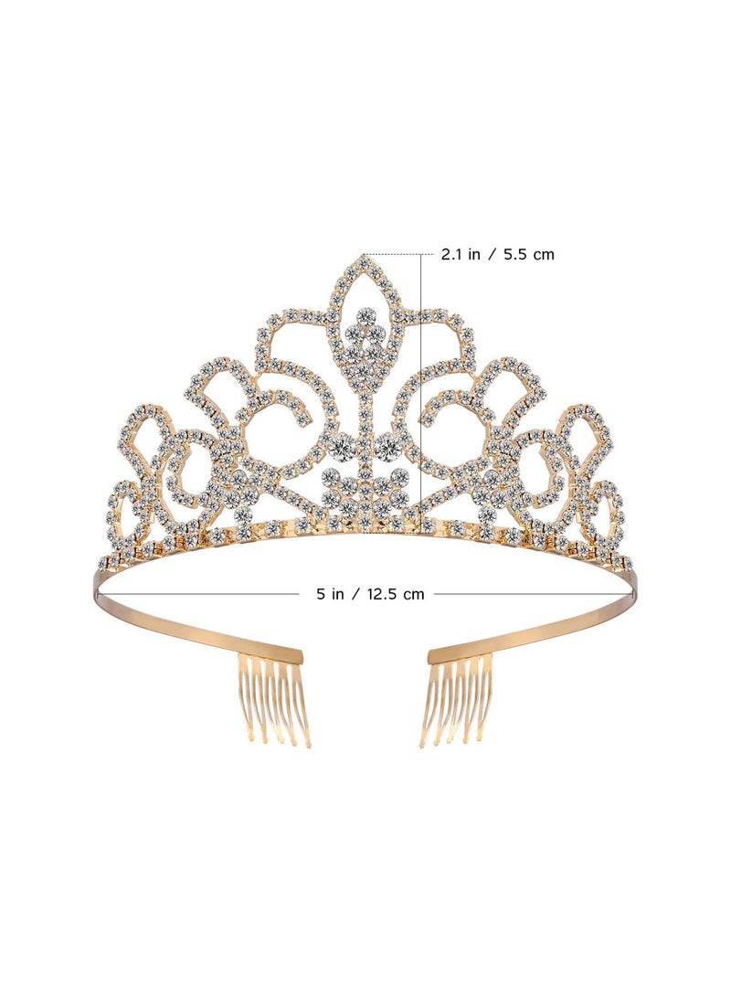 GGOOT Rhinestones Crown Tiara Headband Shining Crystal Birthday Tiara Queen Crown Wedding Bridal Prom for Women Girls Headpiece Hair Accessories Halloween Costume - Image 2