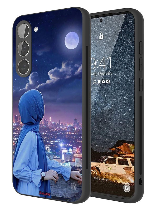 Tolwak Samsung Galaxy S23 Plus 5G Protective Case Cover Looking At Moon Hijab Girl - Image 1