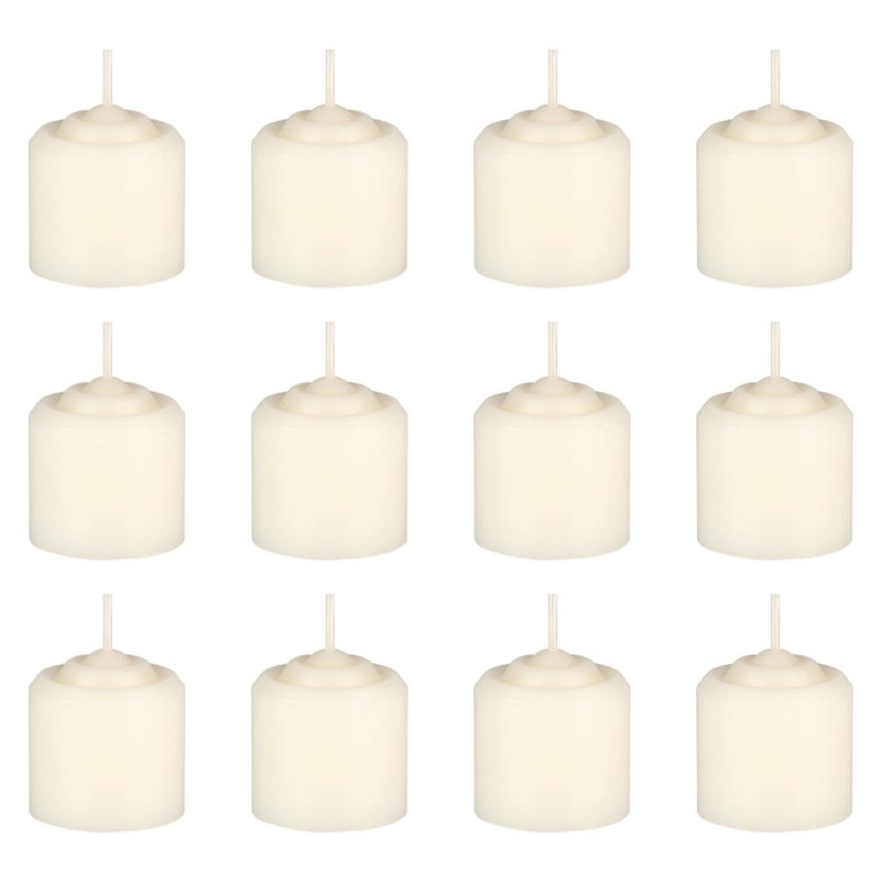 Mega Candles 12 pcs Unscented Ivory Votive Candles, Hand Poured Wax Candle 10 Hours 1.38 Inch x 1.5 Inch, Home DÃ©cor, Wedding Receptions, Centerpieces, Occasions, Events, Meditations, Holders - Image 1
