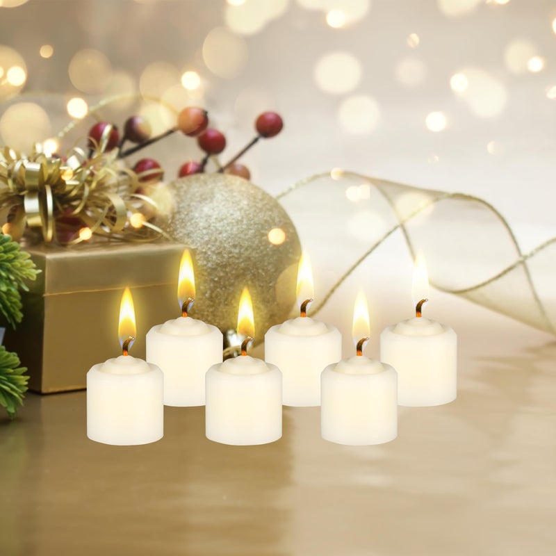 Mega Candles 12 pcs Unscented Ivory Votive Candles, Hand Poured Wax Candle 10 Hours 1.38 Inch x 1.5 Inch, Home DÃ©cor, Wedding Receptions, Centerpieces, Occasions, Events, Meditations, Holders - Image 4