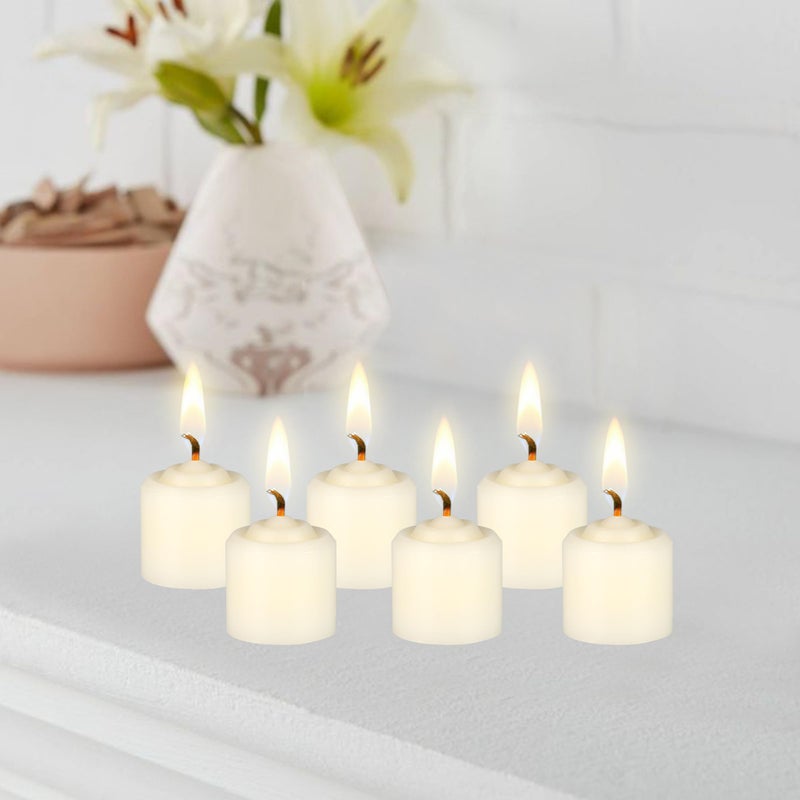Mega Candles 12 pcs Unscented Ivory Votive Candles, Hand Poured Wax Candle 10 Hours 1.38 Inch x 1.5 Inch, Home DÃ©cor, Wedding Receptions, Centerpieces, Occasions, Events, Meditations, Holders - Image 5