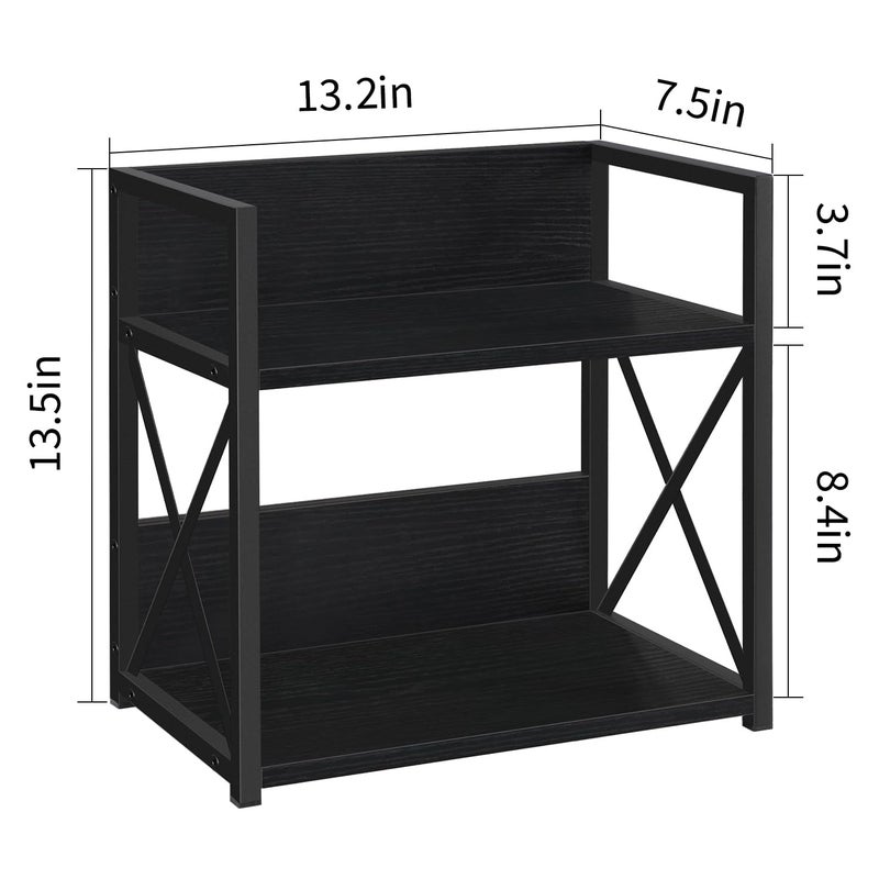 YINMIT Countertop Shelf Organizer,Coffee Bar Accessories,Spice Rack,Coffee Counter Shelf,2 Tier Coffee Organizer Station for Mugs,Cups,Cream,Syrup(Black, Medium) - Image 3