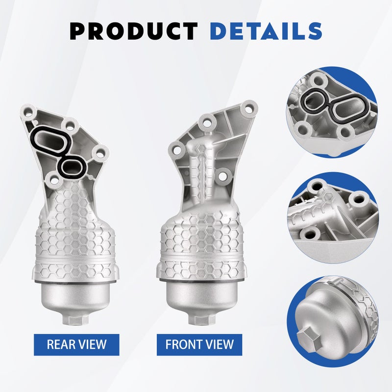 Xinlin 26300-3LAA0 Upgrade Aluminum Oil Filter Housing Complete Assembly Fit for Kia Telluride 20-24, Sedona 19-21, Sorento 19-20, Cadenza 17-20, Hyundai Genesis G80 17-20, Palisade 20-24 - Image 5