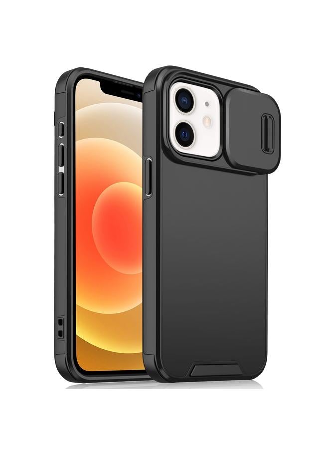 Zaboon For iPhone 12 / 12 Pro Sliding Camshield TPU + PC Phone Case(Black)