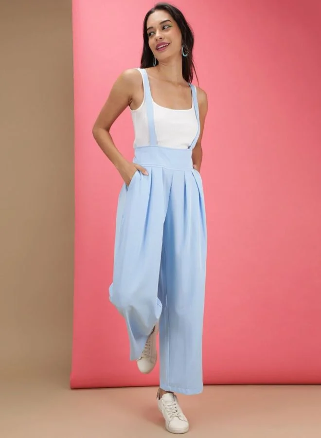 Women Regular Fit Solid High Rise Pleated Pant