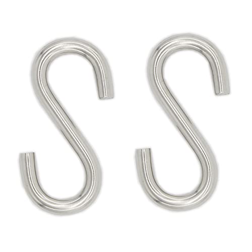 TTZEZE 2 Pack Heavy Duty S Hooks, Stainless Steel S-Hook for Hanging Hammock Stand Swing Plants, Max 500 Lbs, 3.3 Inch Long 5/16 Inch Thick Industrial Grade Quality Utility Hooks - Image 1