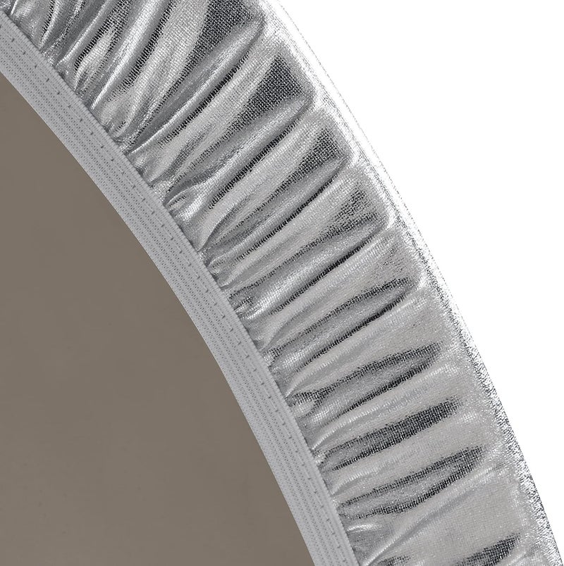 Obstal Fitted Round Table Cloth, Reversible Waterproof Oil Spill Elastic Stretch Tablecloth, Wipe Clean Table Cover for Outdoor/Indoor Use, Fits Round Tables up to 32" - 36" Diameter, Stamping Silver - Image 5
