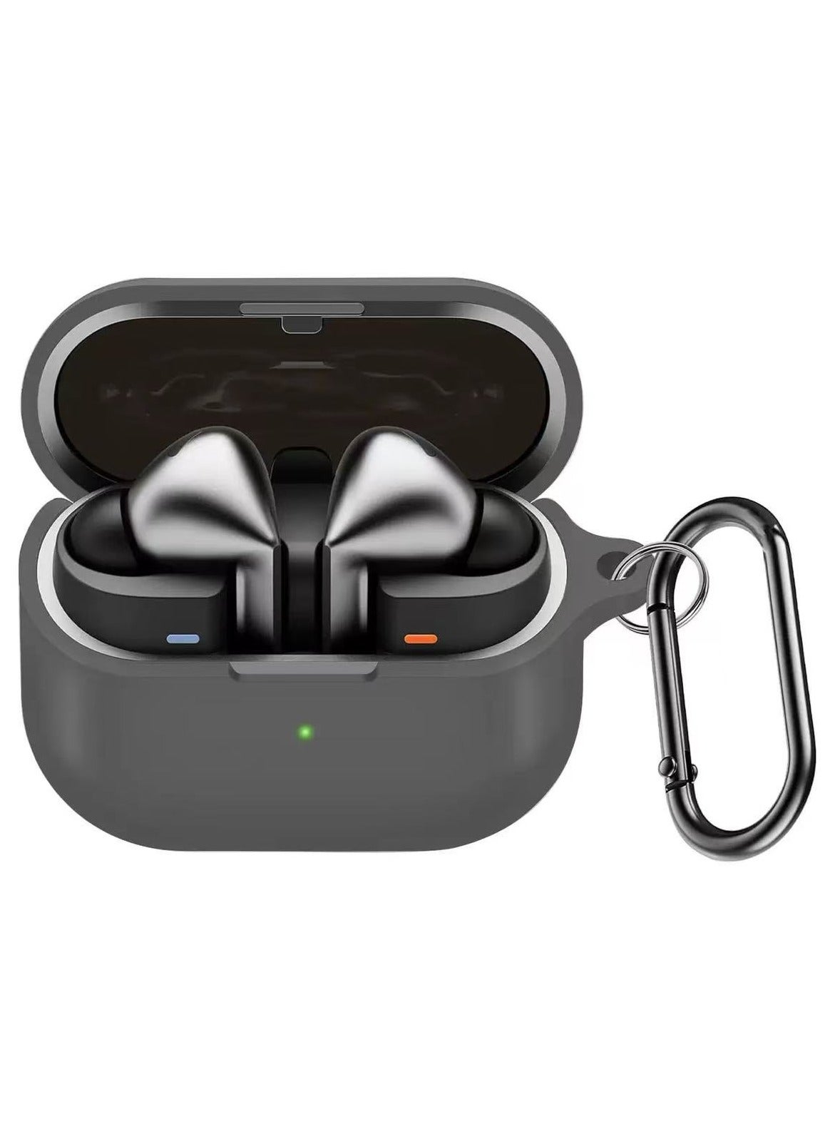 Samsung Galaxy Buds 3 Case & Galaxy Buds 3 Pro Case, Clear Case with Carabiner, Premium TPU Cover, Wireless Charging, Headphone Accessories (Clear)