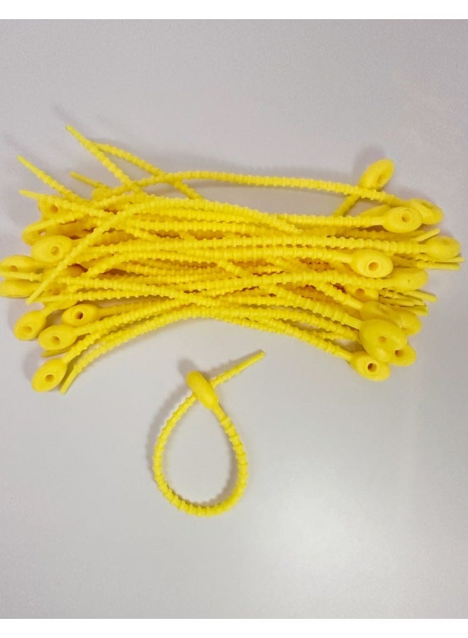 Loquat 215mm Tadpole Self-locking Charging Cable Tie Storage With DIY Keychain Jewelry Blind Box Trendy Pendant-Color:Yellow 15cm - Image 1