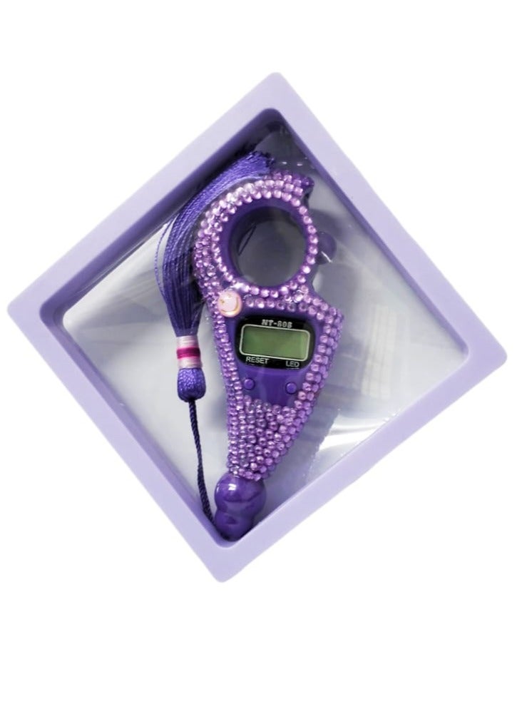 Diamond sparkling  Digital Tasbih Talley Counter Purple  - Image 1