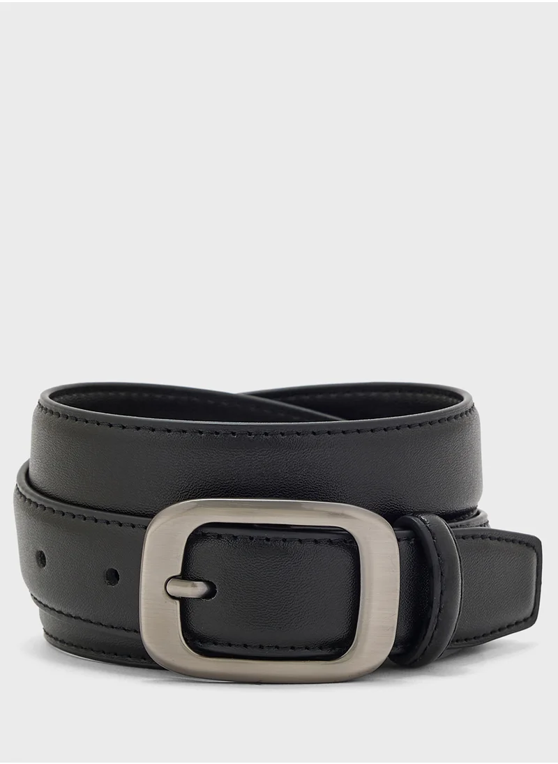 جينجر Classic Belt With Silver Buckle