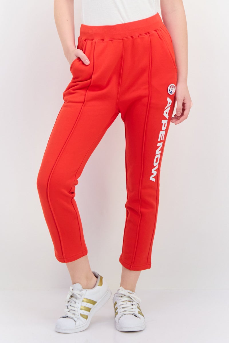 Aape By A Bathing Ape Women Regular Fit Graphic Print Sweatpant, Red - Image 1