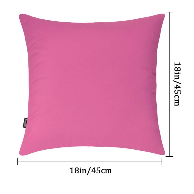 Coddsmz 4 Pack Decorative 100% Cotton Pillow Covers Square Cushion Cover Solid DIY Throw Pillowcase for Home Bed Sofa Halloween Christmas Rose Red 4 Pack-18"" x 18""/45x45cm - Image 2