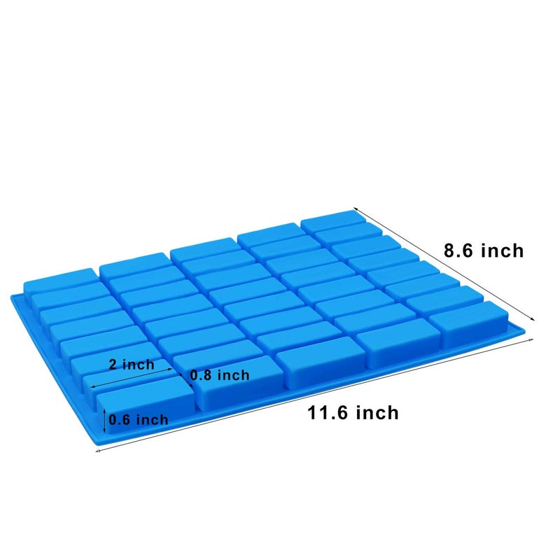 Mity rain 2 pack 40 Cavity Narrow Rectangle Silicone Caramel Candy Molds Chocolate Bar Mold for Truffles, Ganache, Jelly, Praline, Brownie, Butter, Ice Cube Tray - Image 5