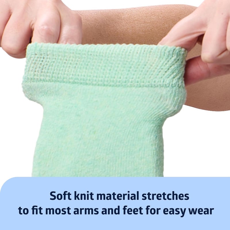 Medline Knit Heel and Elbow Protection For Pressure and Friction Sores Lightweight Knit Elastic Medical Foot Care Heel Protector Elbow Pad Machine Washable Green One Pair One Size Fits Most - Image 4
