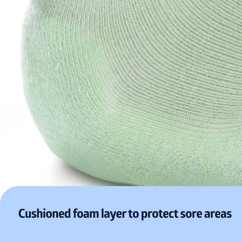 Medline Knit Heel and Elbow Protection For Pressure and Friction Sores Lightweight Knit Elastic Medical Foot Care Heel Protector Elbow Pad Machine Washable Green One Pair One Size Fits Most - Image 5