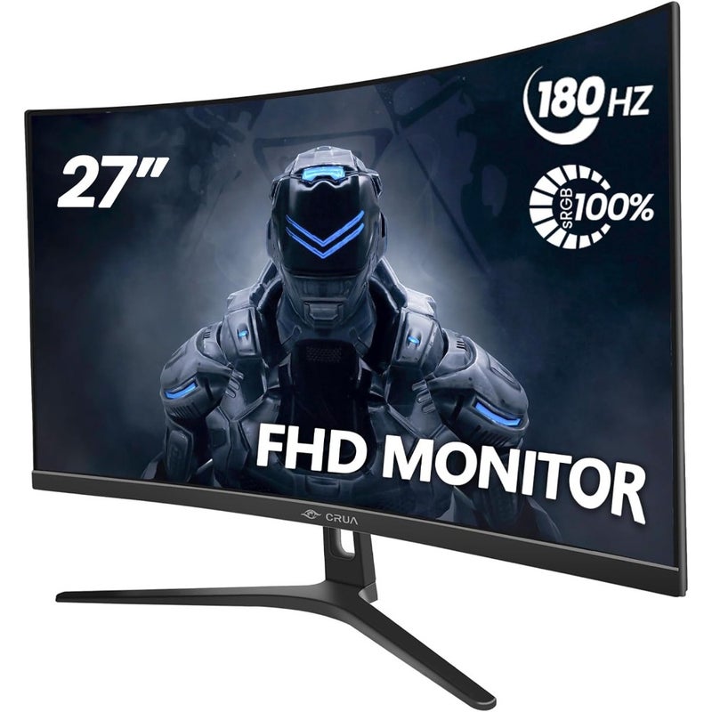 Curved Gaming Monitor for immersive gameplay, IPS panel, black finish, 180Hz refresh rate and 1ms GTG response time - Image 1