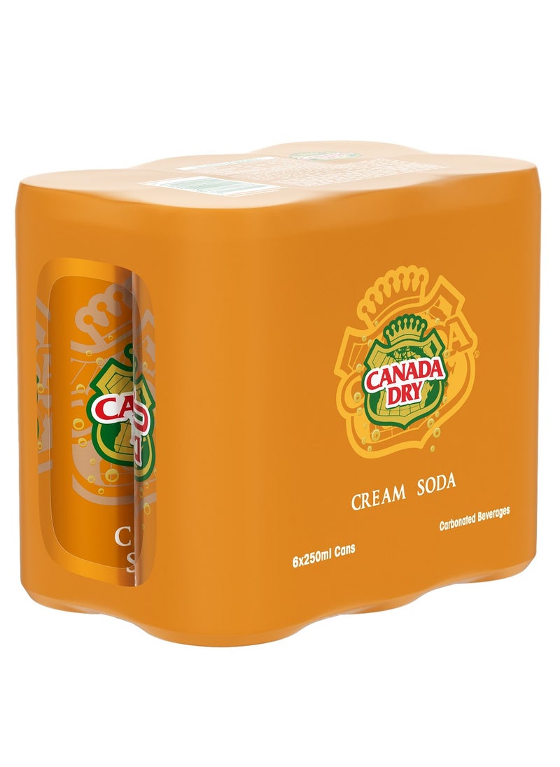 Canada Dry Cream Soda Can 6 x 250ml  - Image 1