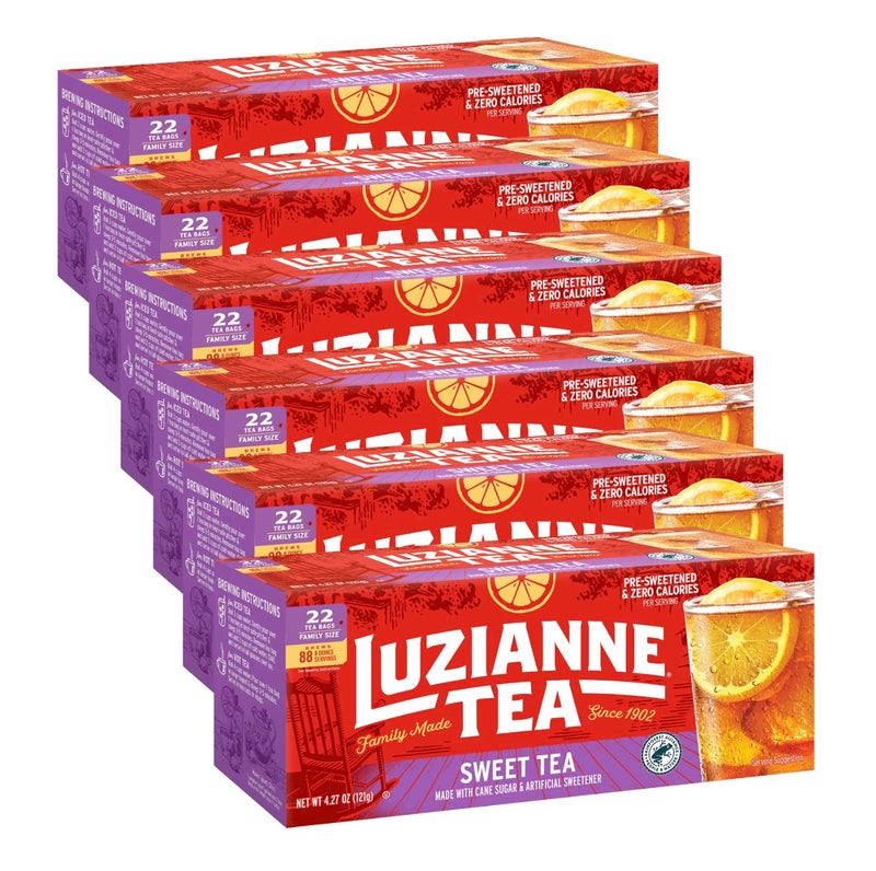 Luzianne Sweet Iced Tea Bags Family Size 22ct Box Pack of 6 - Image 3