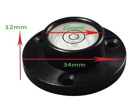 Driak 2PC 32mm/1.34"Mini Spirit Level Bubble Circular Vial Bullseye Level Round Bubble Level Black Angle Clear Mini Round Bubble Spirit Level with Mounting Holes - Image 2