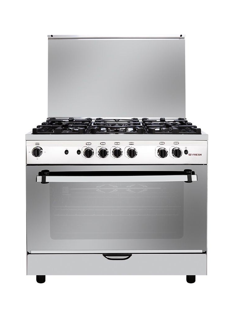 Fresh Star Stainless Steel Gas Cooker with Five Burners, 90 cm, 20584