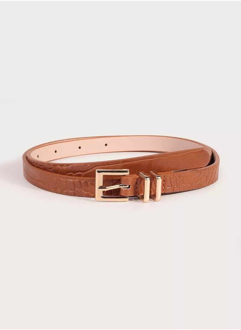 Generic Croc Embossed Metal Buckle Belt  - Image 1