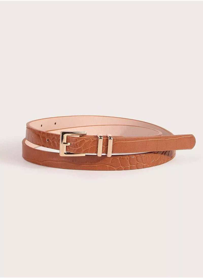 Generic Croc Embossed Metal Buckle Belt  - Image 3