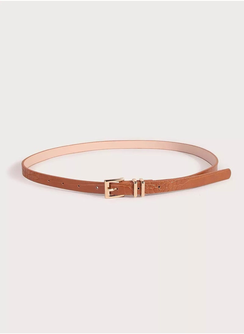 Generic Croc Embossed Metal Buckle Belt  - Image 2